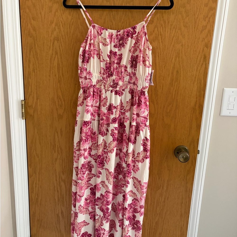 NWT Floral Pink & Cream Maxi Dress